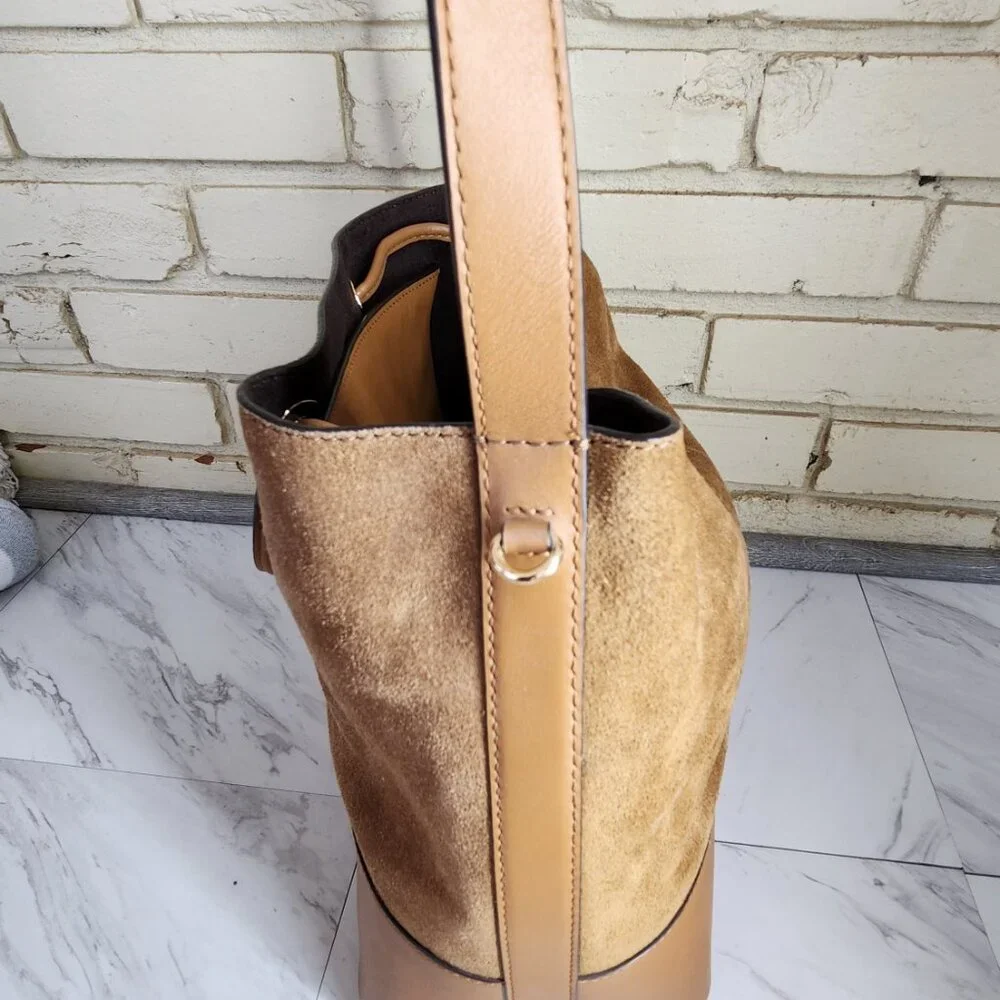 Nwot Michael Kors Cary Brown Suede & Leather w/Pouch Crossbody Bag Purse